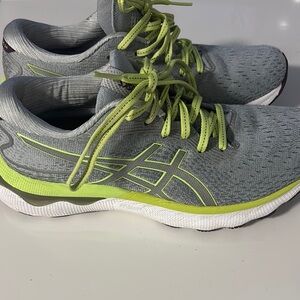 Like New ASICS Women's Gray and Neon Green Running Shoes